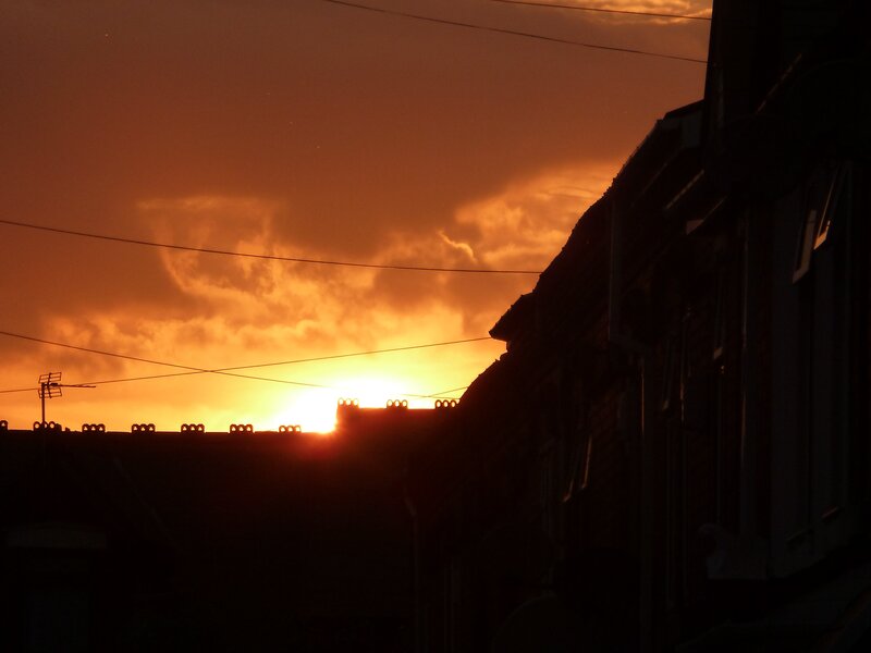 Sunset over Rooftops — Orange, Dramatic, Photograph, Sun