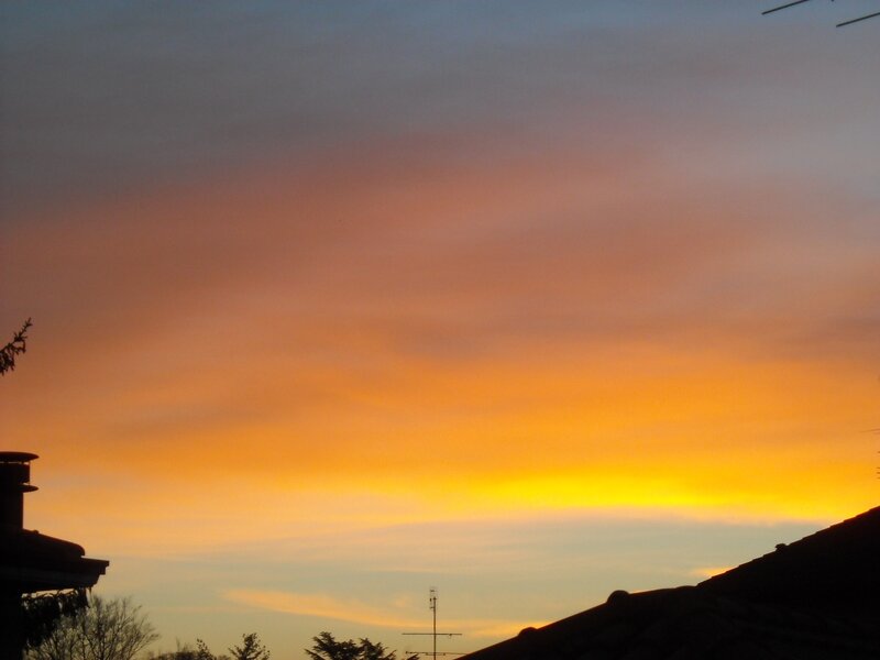 Sunset over Rooftops — Orange, Serene, Photograph, Rooftop