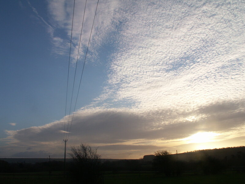 Sunset over Rural Landscape — Blue, Serene