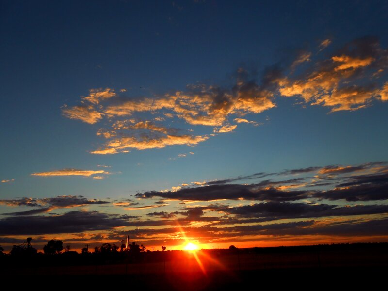Sunset over Rural Landscape — Orange, Dramatic, Photograph, Sun