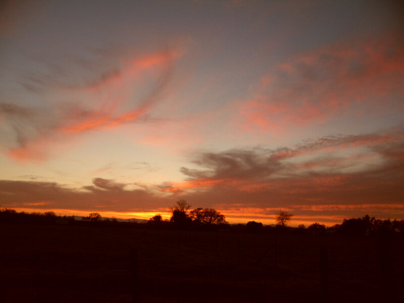 Sunset over Rural Landscape — Orange, Dramatic
