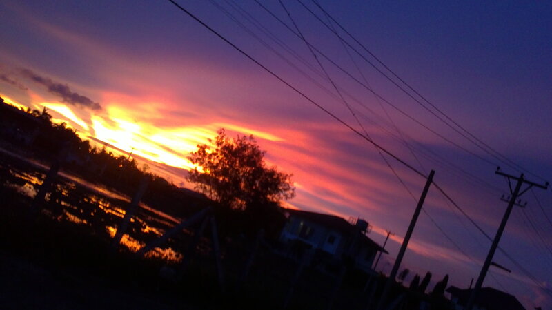 Sunset over Rural Landscape — Purple