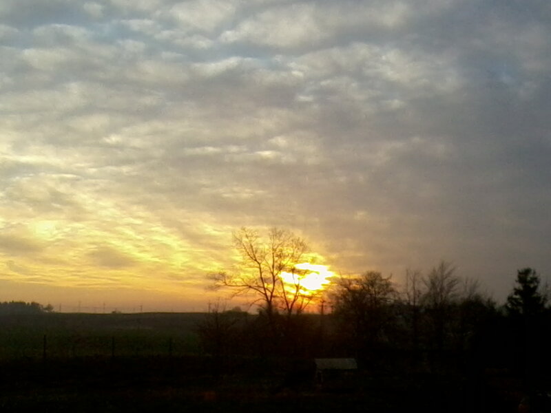 Sunset over Rural Landscape — Yellow, Serene, Photograph