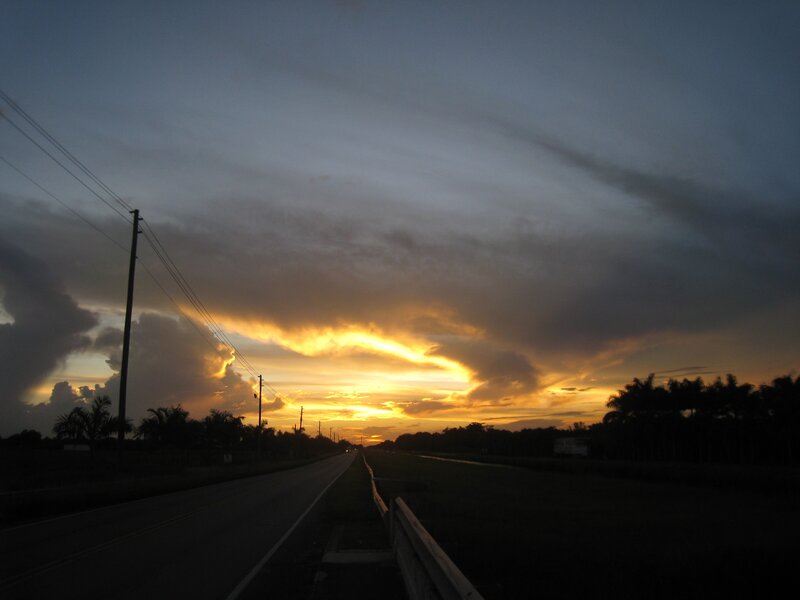 Sunset over Rural Road — Orange