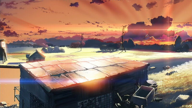 sunset over rural shack