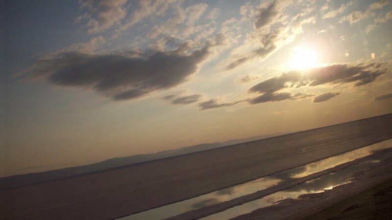 Sunset over Salt Flat — Blue, Serene