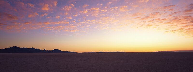 Sunset over Salt Flat — Purple, Serene