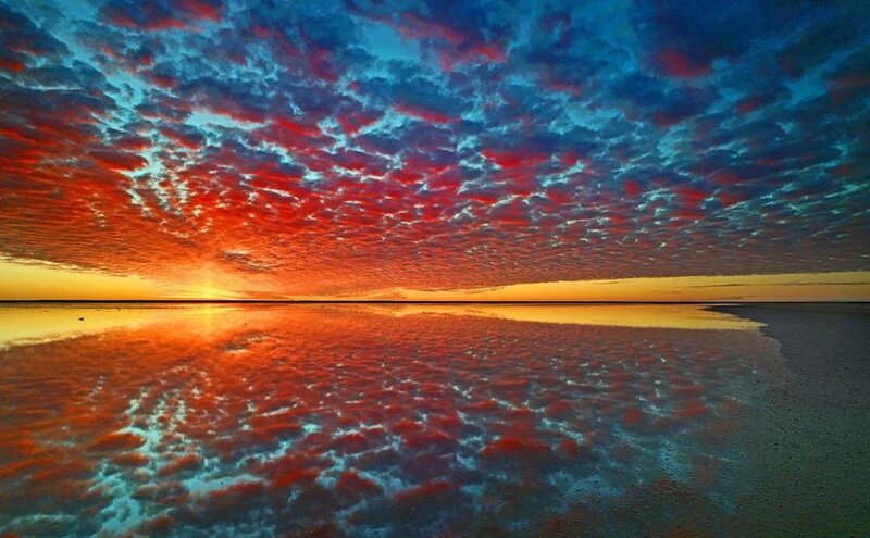 Sunset over Salt Flat — Red