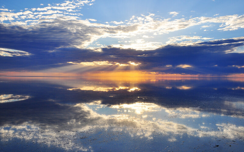 Sunset over Salt Flat