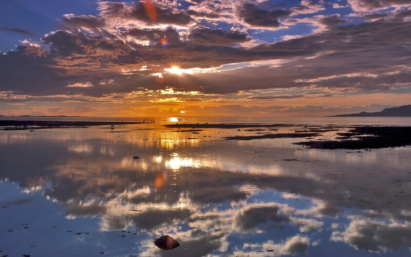 Sunset over Salt Flats — Blue