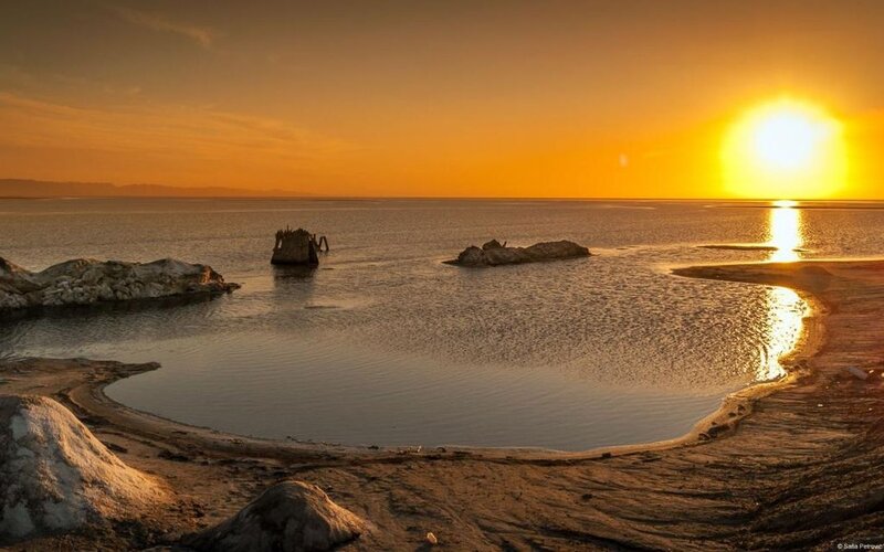 Sunset over Salt Lake — Orange