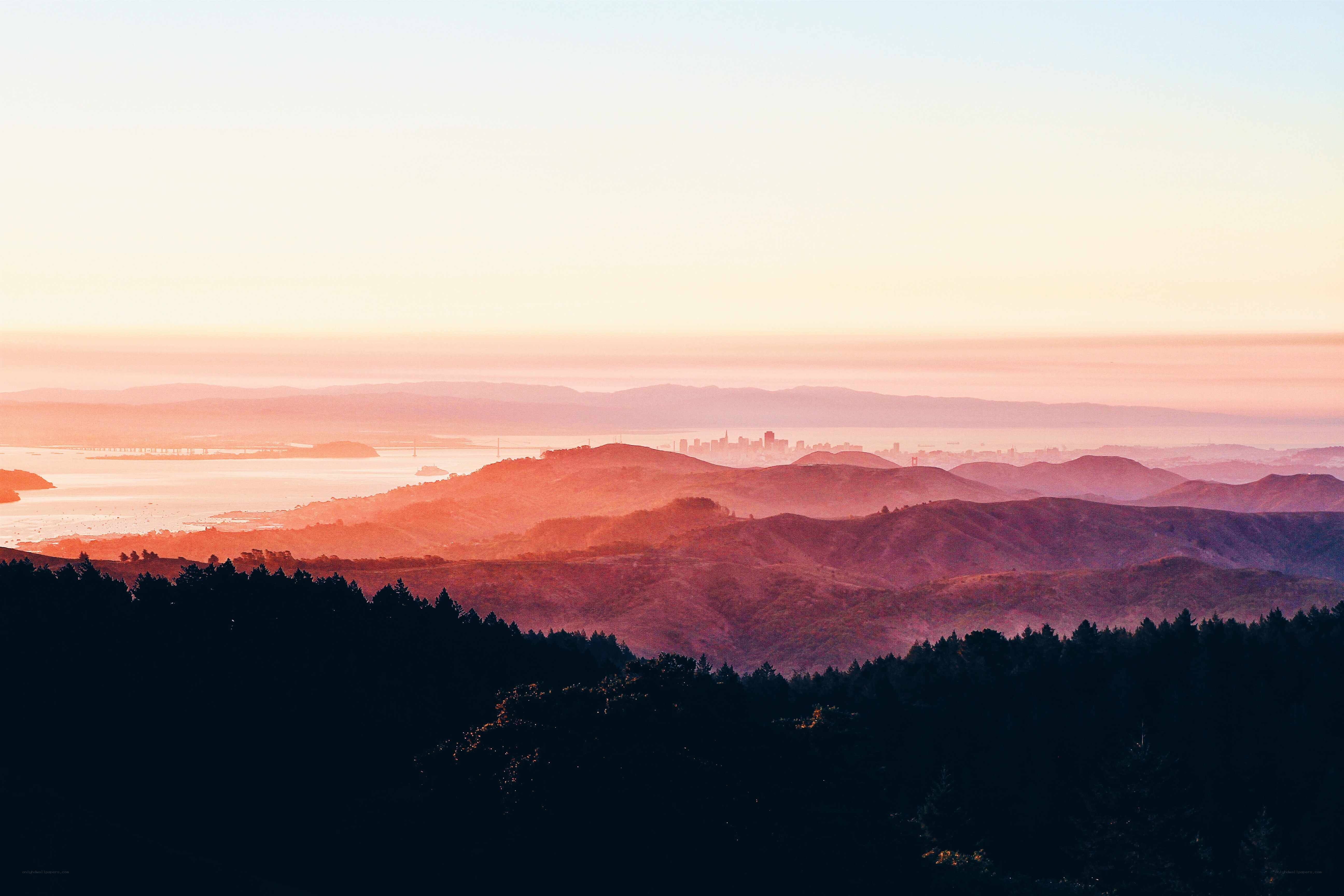 sunset over san francisco bay