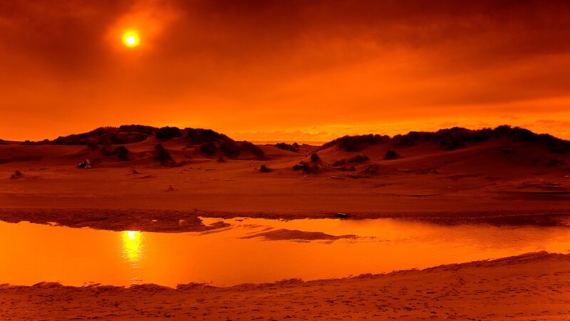 Sunset over Sand Dunes — Dramatic