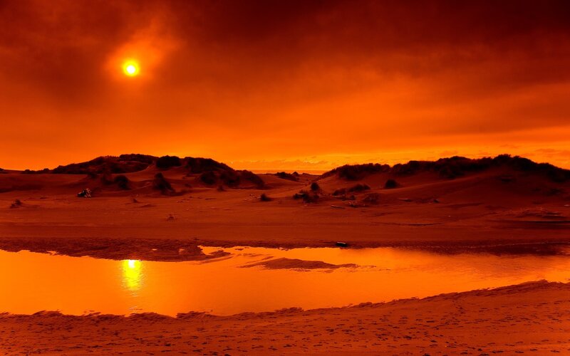 Sunset over Sand Dunes — Photograph