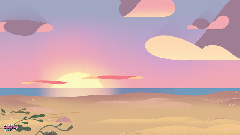 Sunset over Sandy Beach — Pink