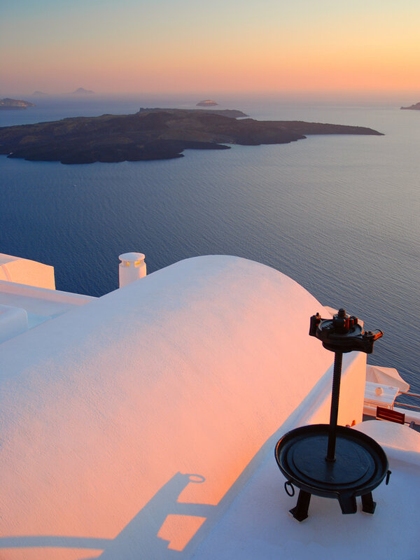 Sunset over Santorini caldera