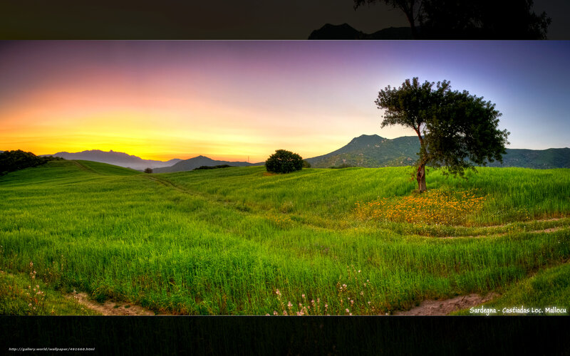 Sunset over Sardinian fields