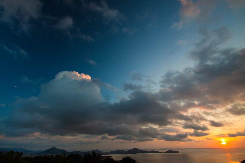 Sunset over Sea and Islands — Blue