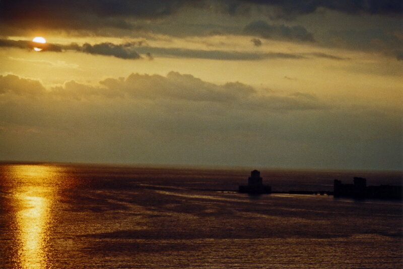 Sunset over Sea — Gold, Dramatic, Photograph