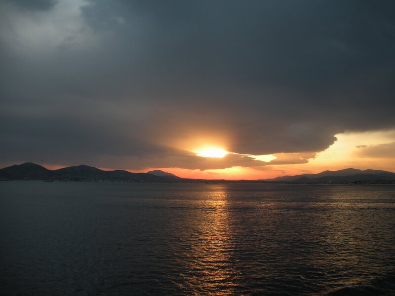 Sunset over Sea — Orange, Dramatic, Photograph