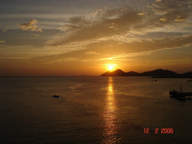 Sunset over Sea — Orange, Serene, Photograph