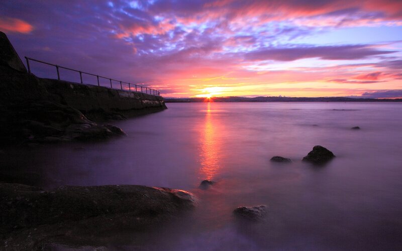 Sunset over Sea — Purple