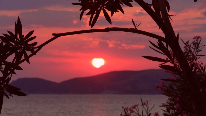 Sunset over Sea — Red, Serene, Photograph