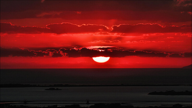 Sunset over Sea — Red