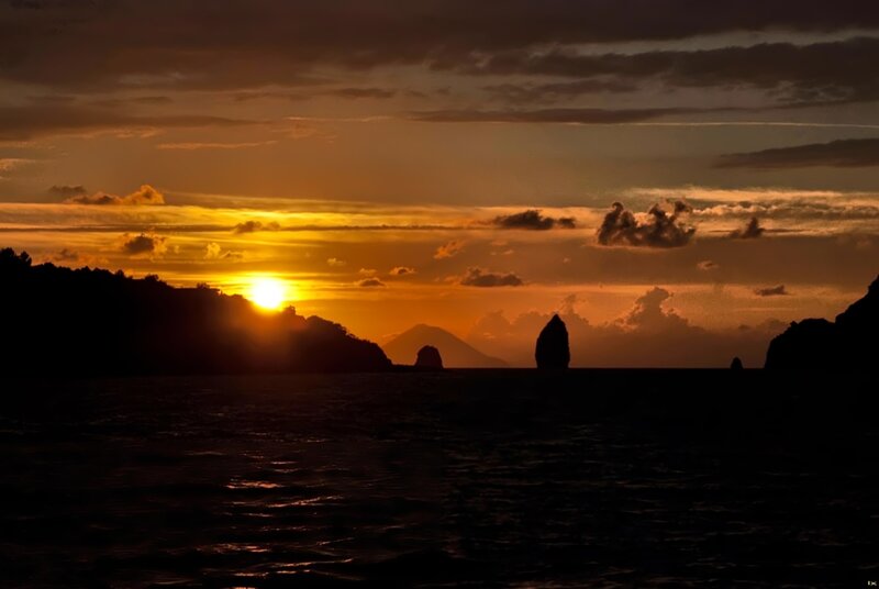 Sunset over Sea Rocks — Orange