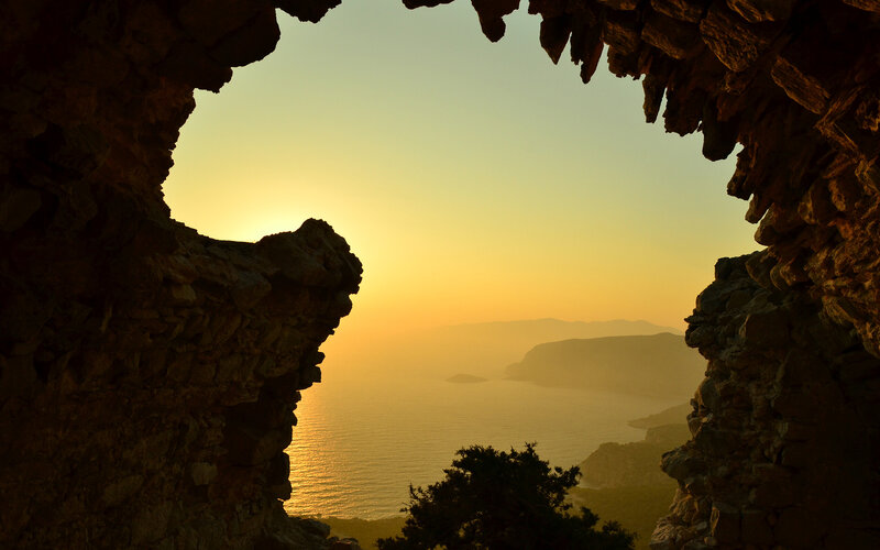 Sunset over Sea — Yellow, Serene, Photograph