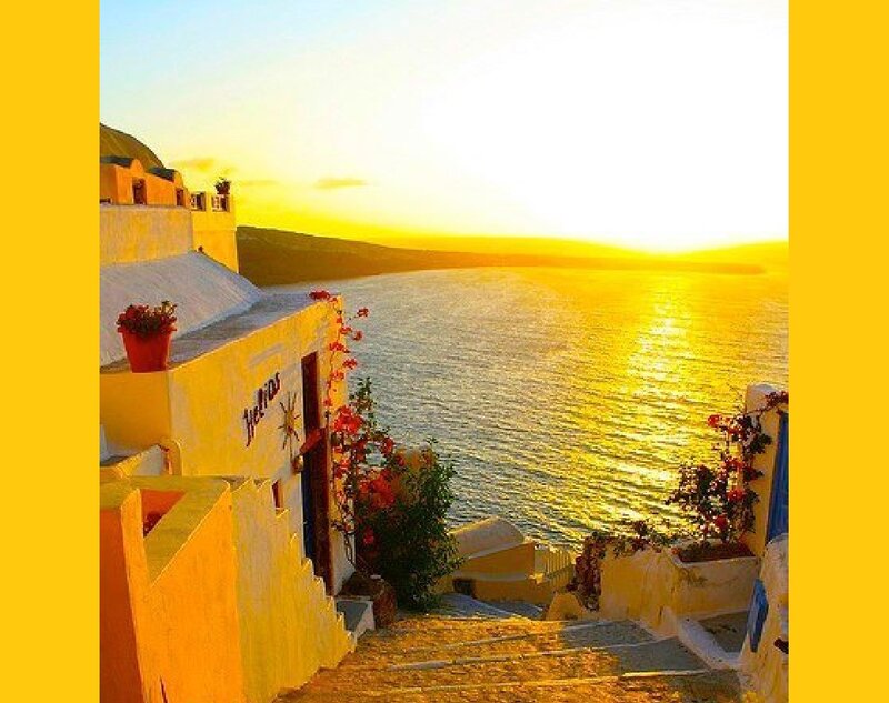 Sunset over Sea — Yellow, Serene