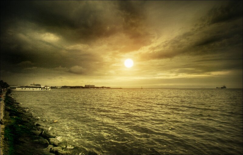 Sunset over Sea — Yellow