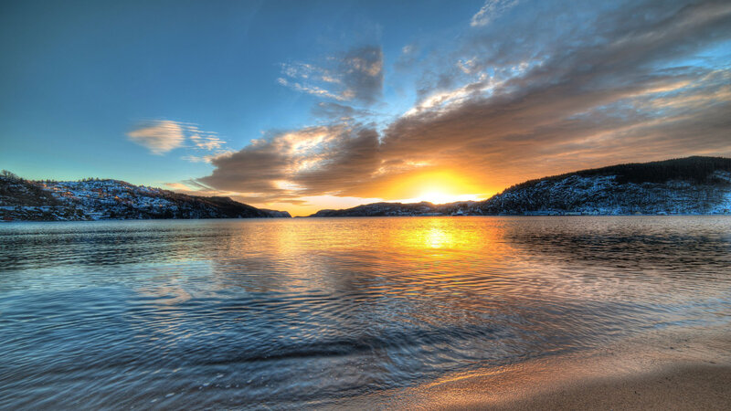Sunset over Snowy Hills — Blue
