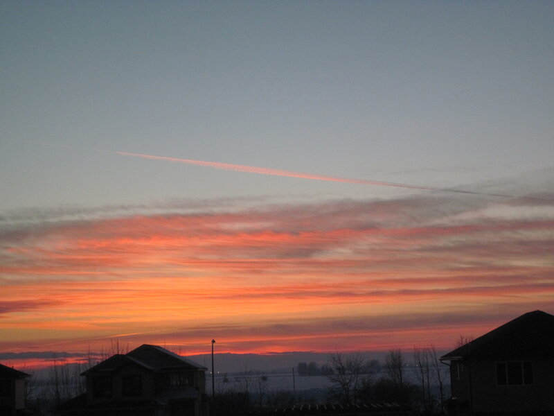 Sunset over Suburban Homes — Orange, Serene