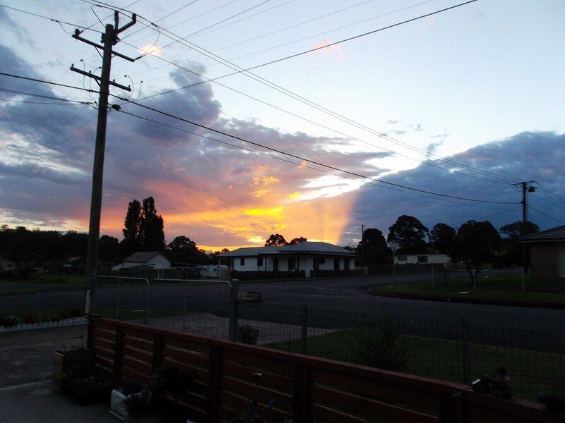 Sunset over Suburban Street