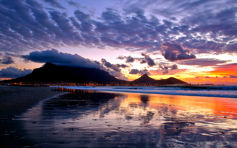 Sunset over Table Mountain — Purple