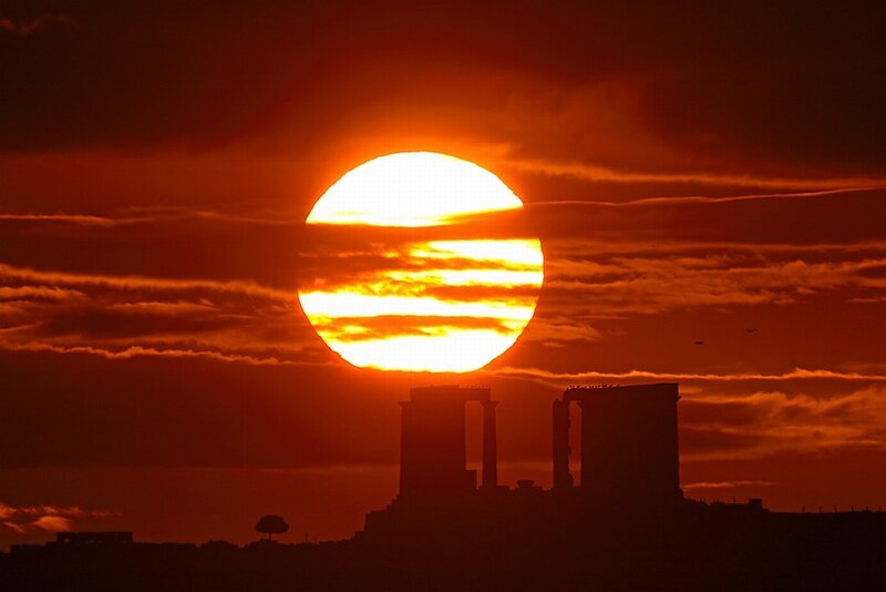 Sunset over Temple Ruins