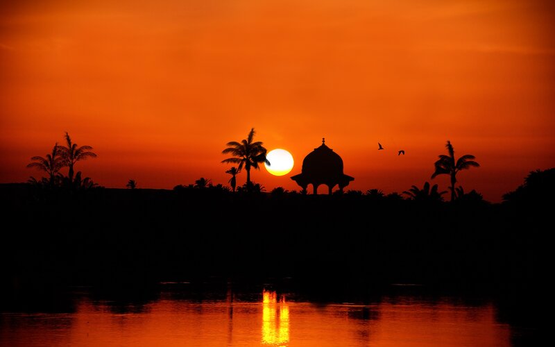 Sunset over Temple