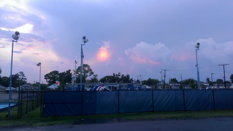Sunset over Tennis Courts