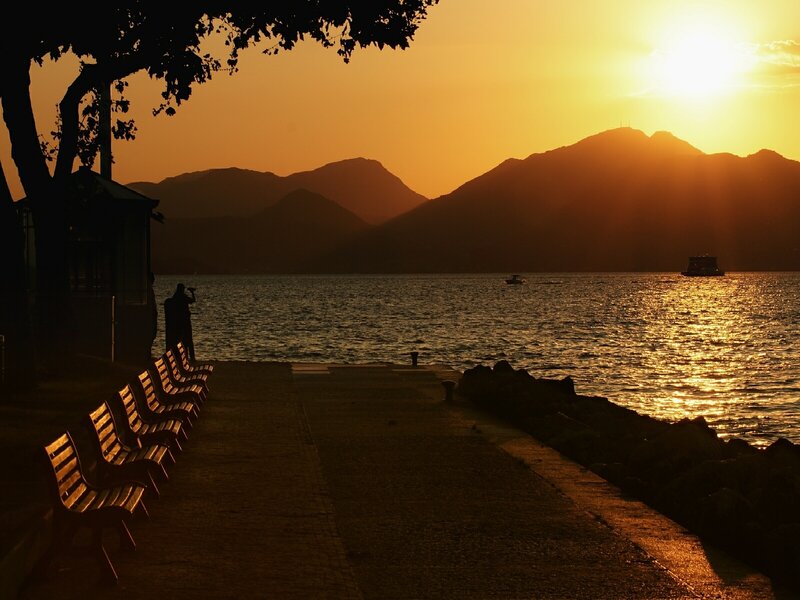 Sunset over the bay