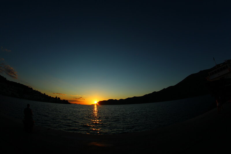 sunset over the bay