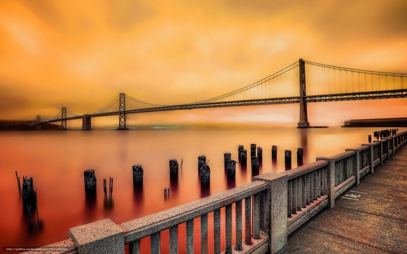 Sunset over the Bay Bridge