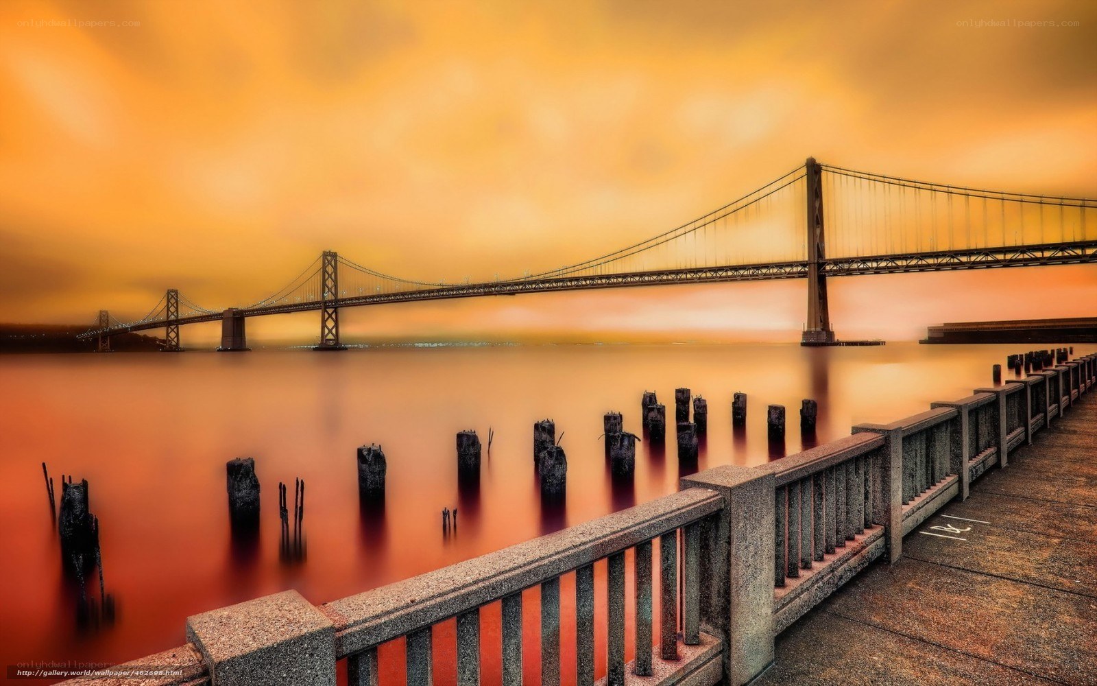 Sunset over the Bay Bridge