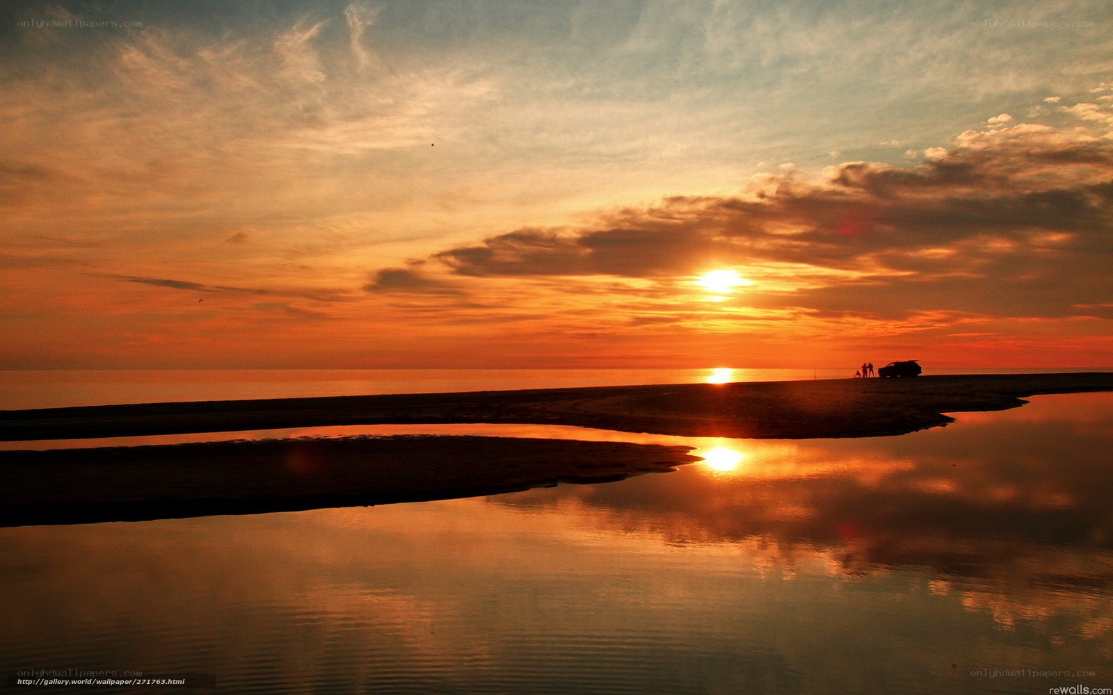 Sunset over the beach