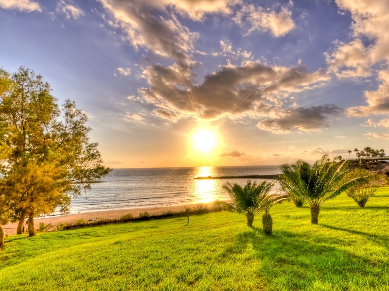 Sunset over the beach
