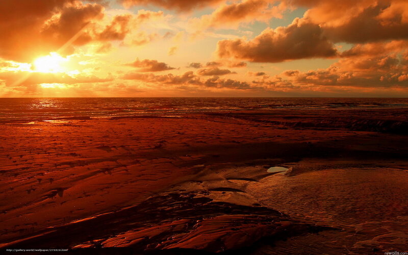 Sunset over the beach