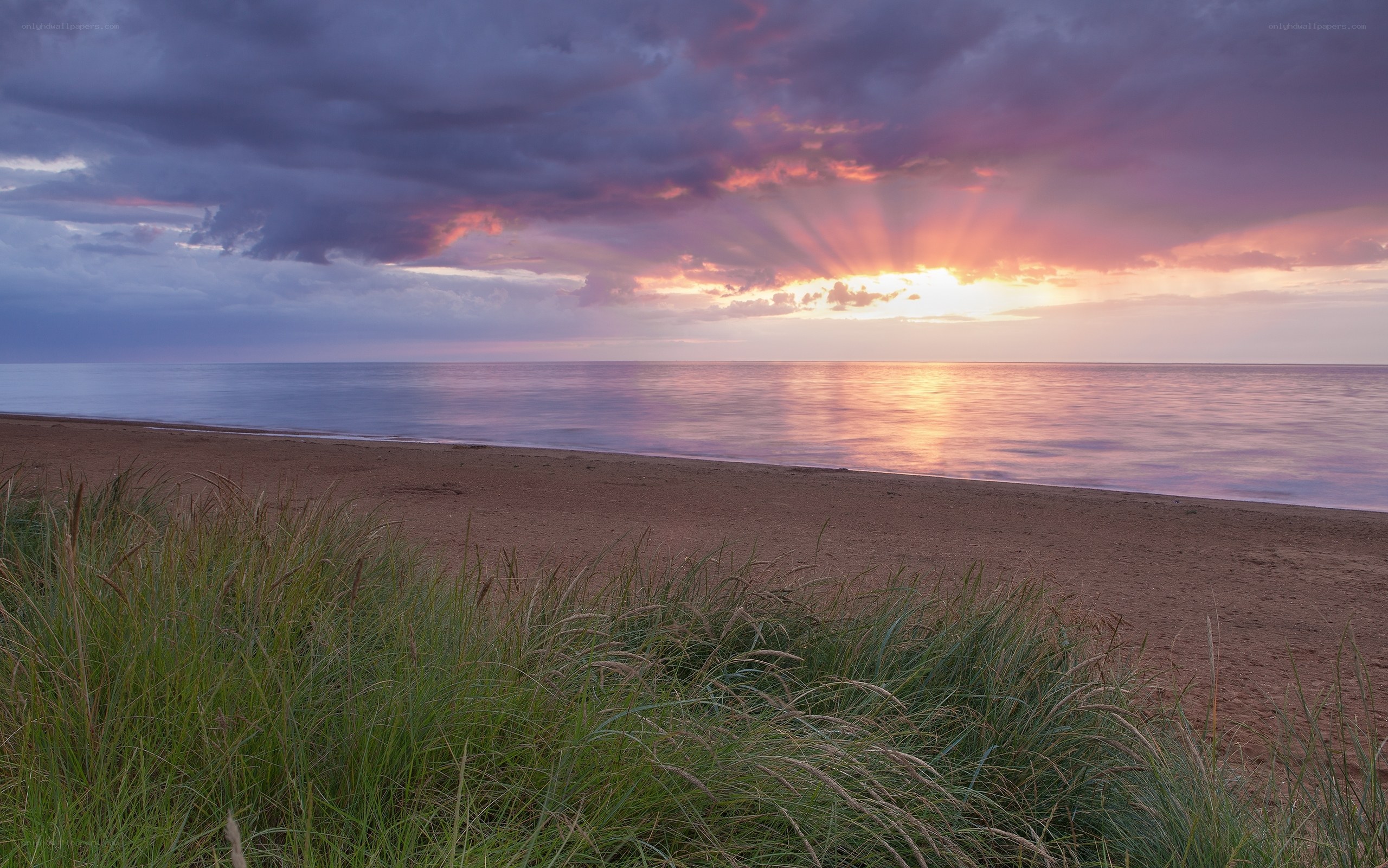 Sunset over the beach