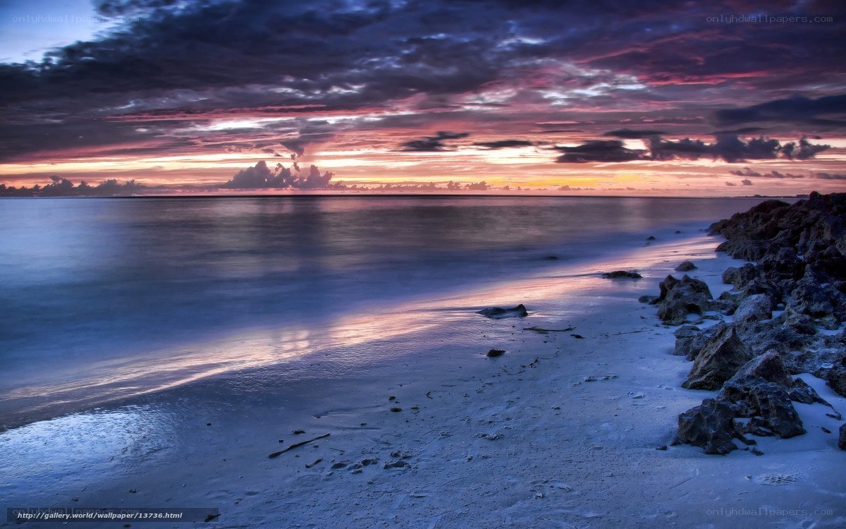 sunset over the beach