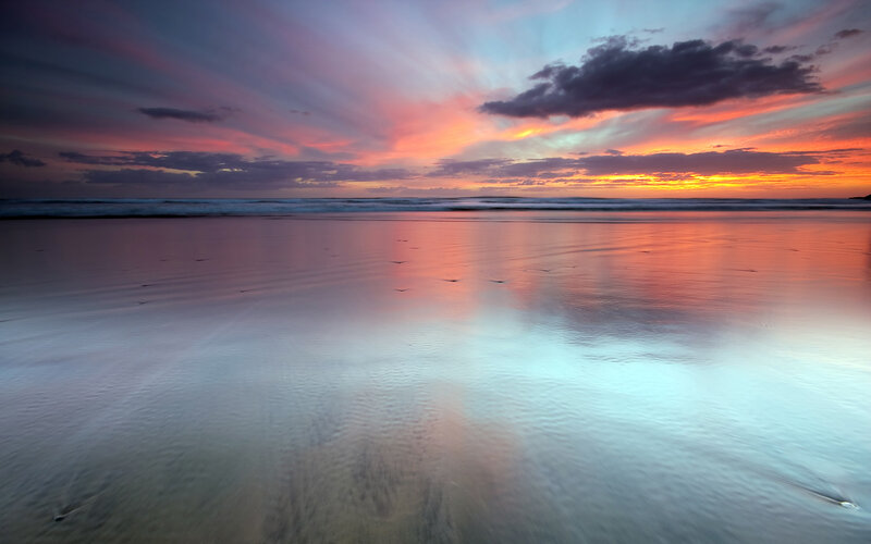 Sunset over the beach