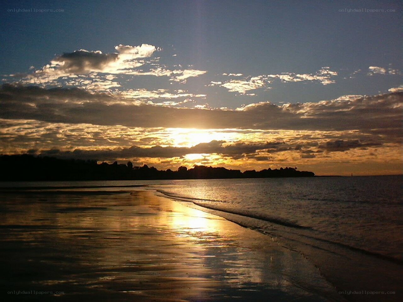 sunset over the beach